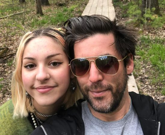 Julie Landfield's son Jordan Bridges with her granddaughter, Caroline "Lola" Bridges.